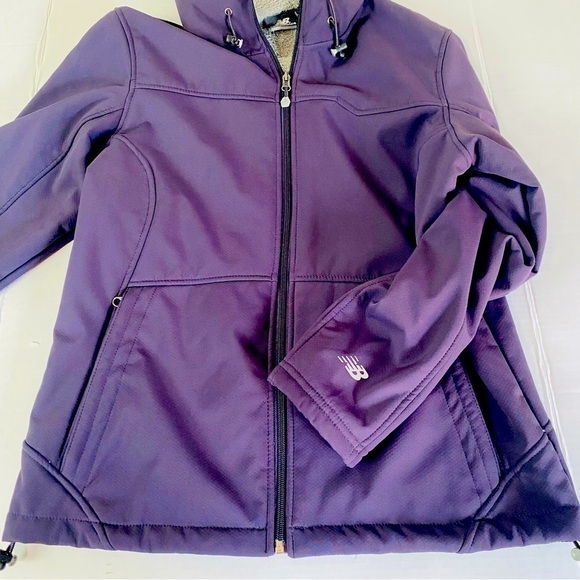 New Balance Plum Sherpa Lined Hooded Soft Shell Zip Up Jacket Size M - Picture 3 of 12